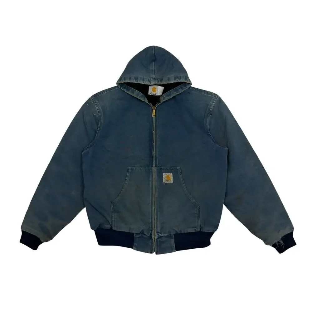Carhartt blue hooded work wear jacket